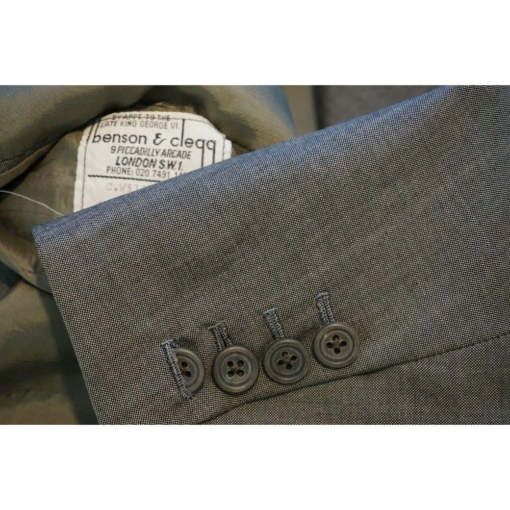 Benson & Clegg Savile Row Wool Bespoke Gray Coat